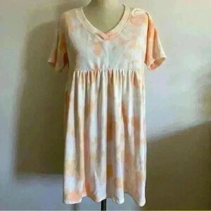 Wild Fable Women's Small Orange and White Terrycloth Tie Dye Dress